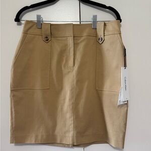 Calvin Klein Tan Mini Pencil Skirt for Work